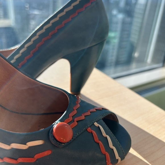 Miz Mooz teal and orange pumps 8.5 great used condition - Picture 13 of 15